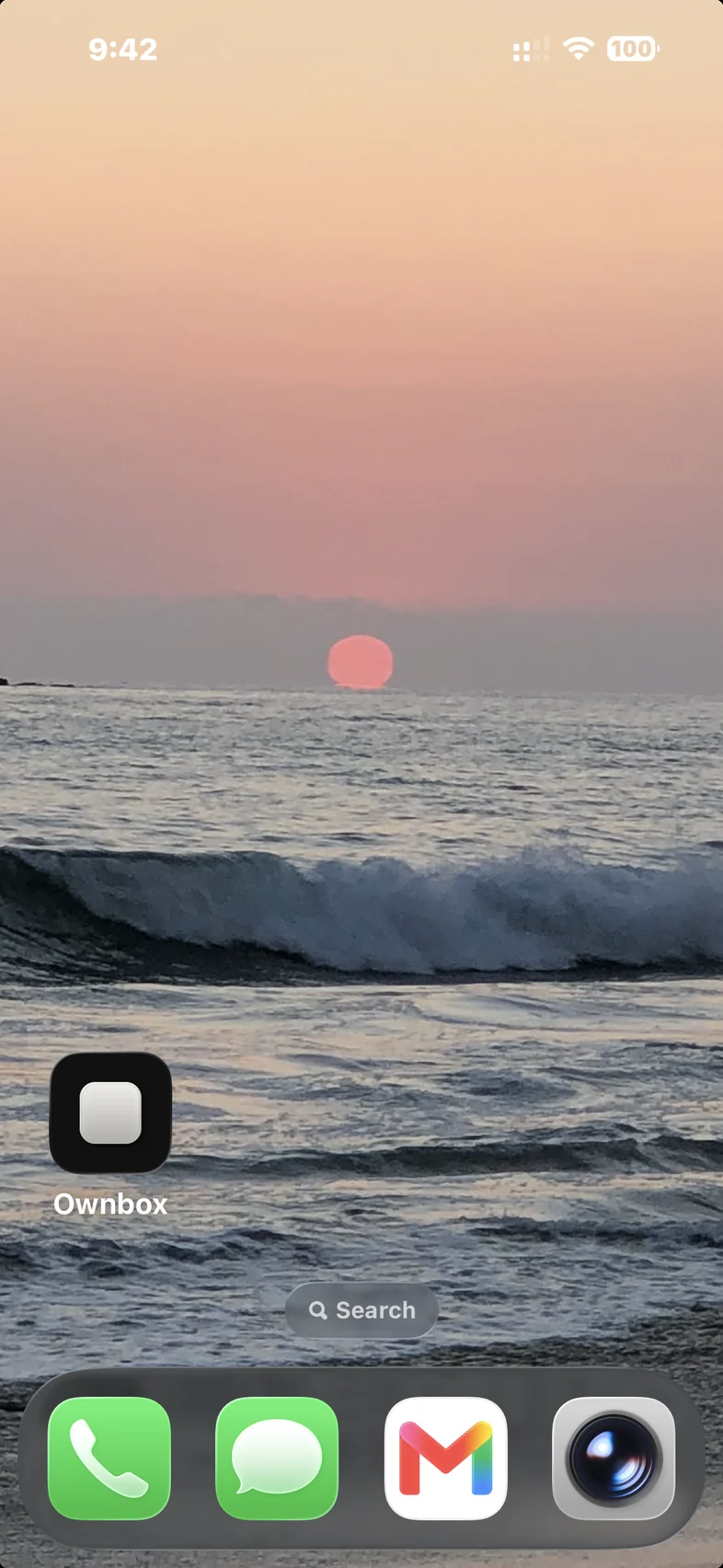 The Ownbox app icon on an iPhone home screen.